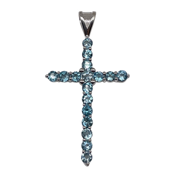 Blue Topaz Cross Pendant