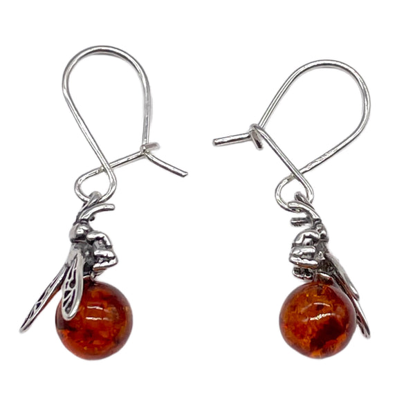 Baltic Amber Bee’s Earrings