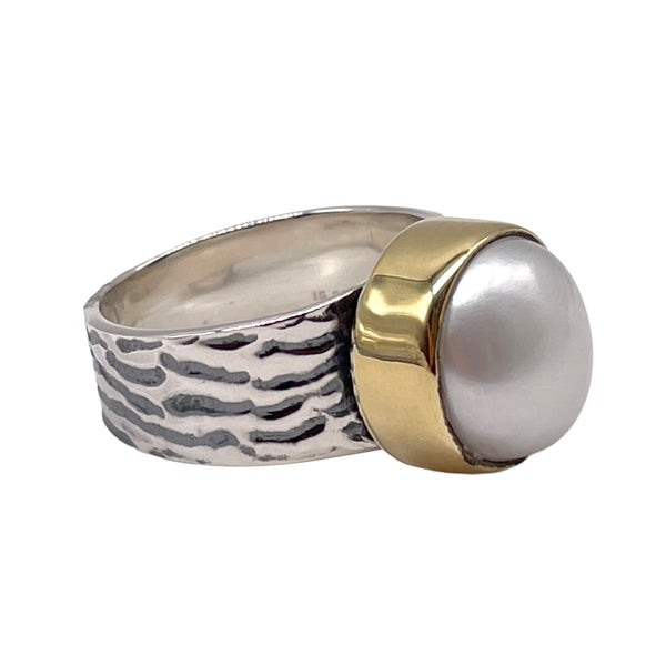 Two-Toned Pearl Ring