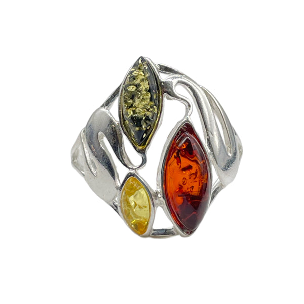 Multi stone Amber Ring