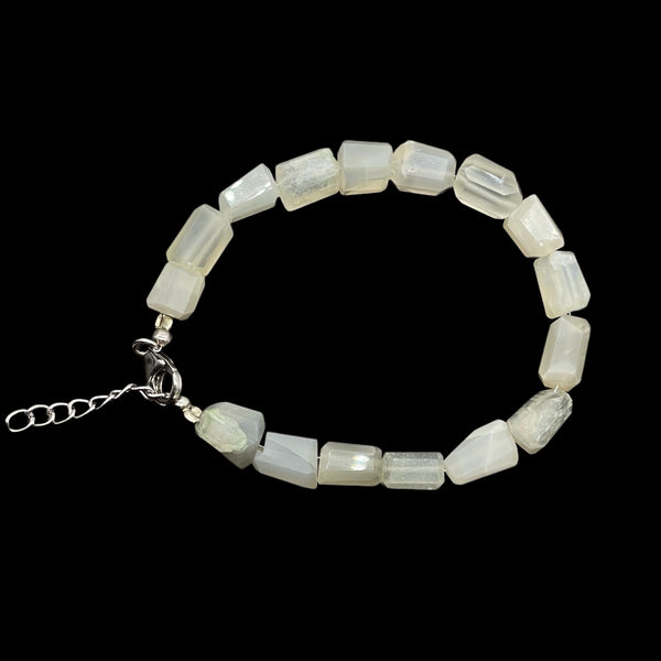 White Moonstone Beaded Bracelet