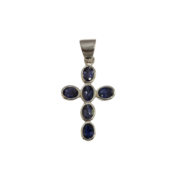 Iolite Cross Pendant