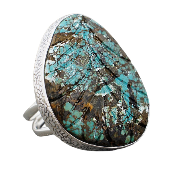 TURQUOISE CARVING RING