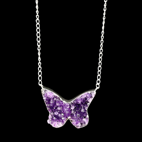 Amethyst Butterfly Necklace