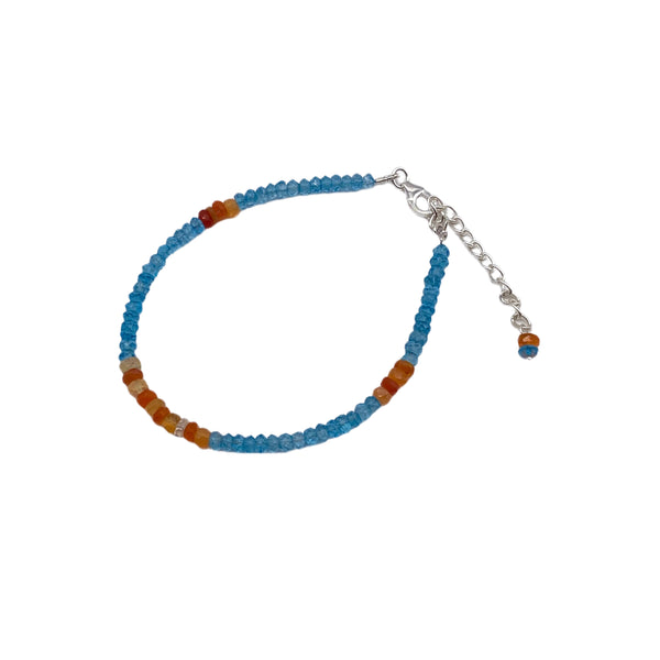 Topaz Blue Beaded Bracelet