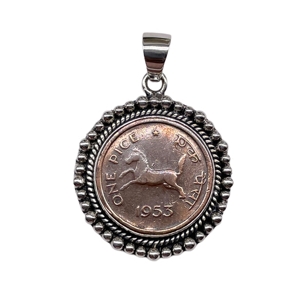 Horse coin pendant