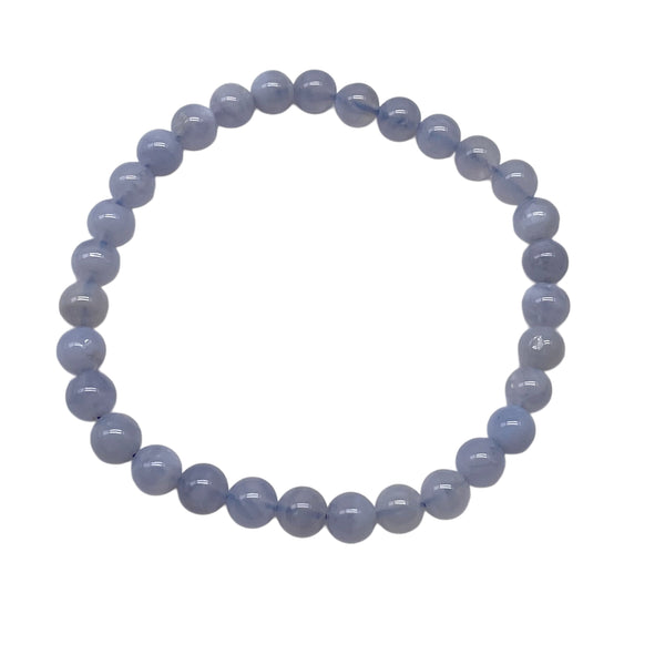 Blue Lace Agate Bead Stretchable Bracelet 6mm