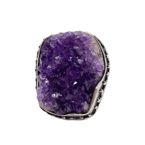 Amethyst Drusy Ring