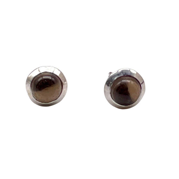 Smoky Quartz Round Studs