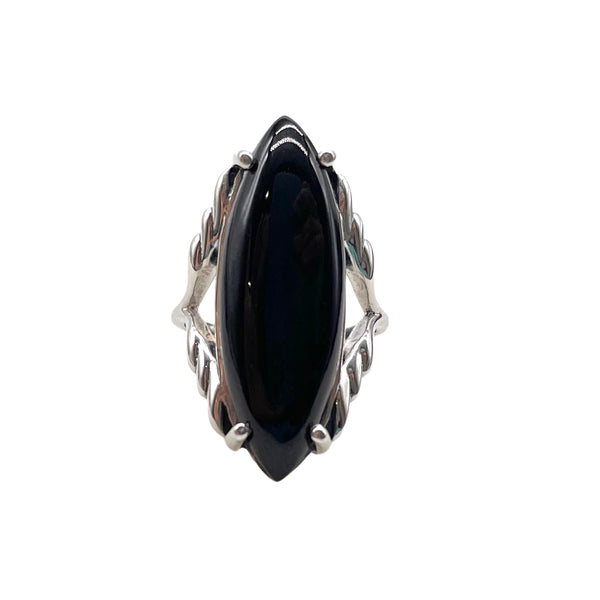 Onyx/Rainbow moonstone Ring