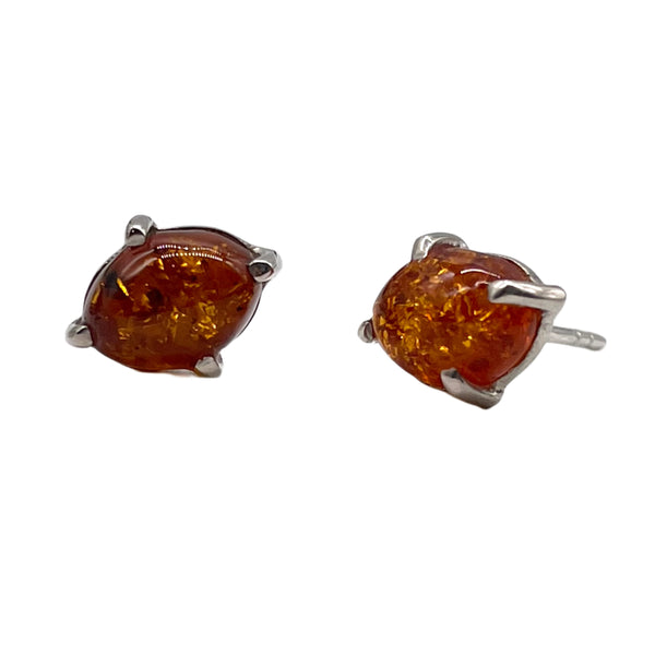 Amber Oval Studs