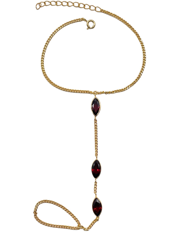 Gold Vermeil Garnet Hand Chains