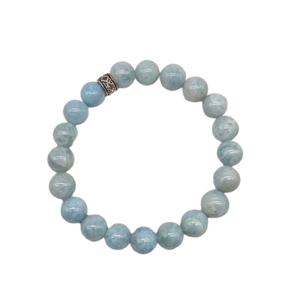 Aquamarine Stretchable 8mm beaded bracelet