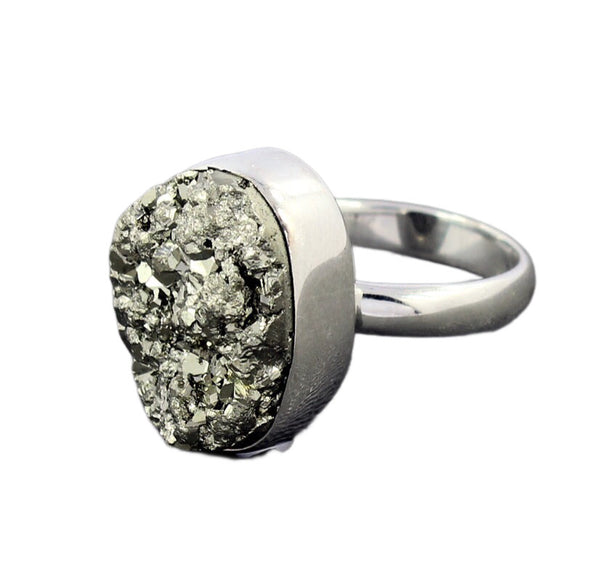 PYRITE DRUZY RING