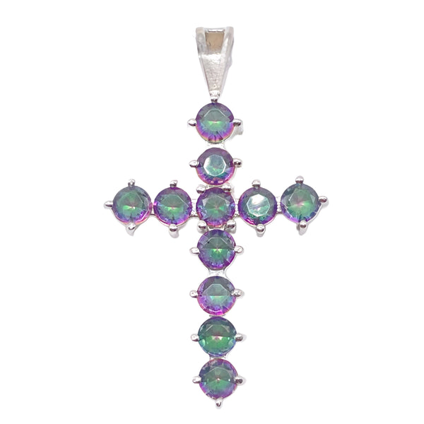 Mystic Quartz Cross Pendant