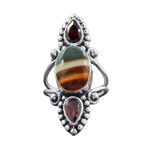 Polychrome jasper Ring