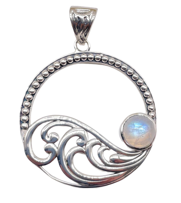 Rainbow moonstone pendant