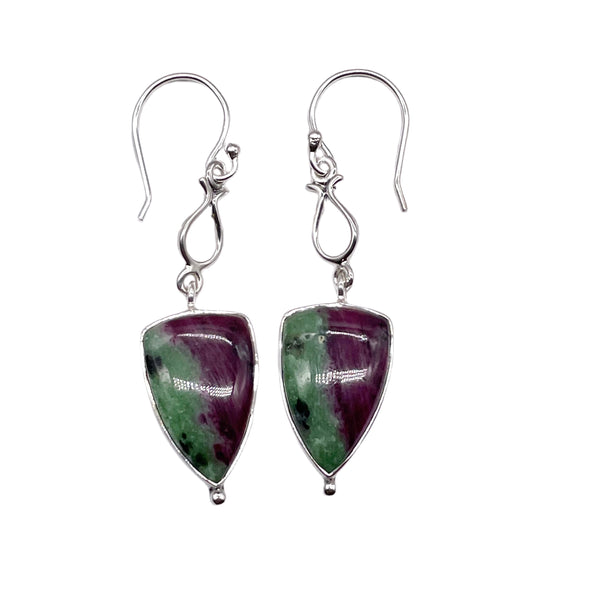 Ruby Zoisite Dangle Earrings