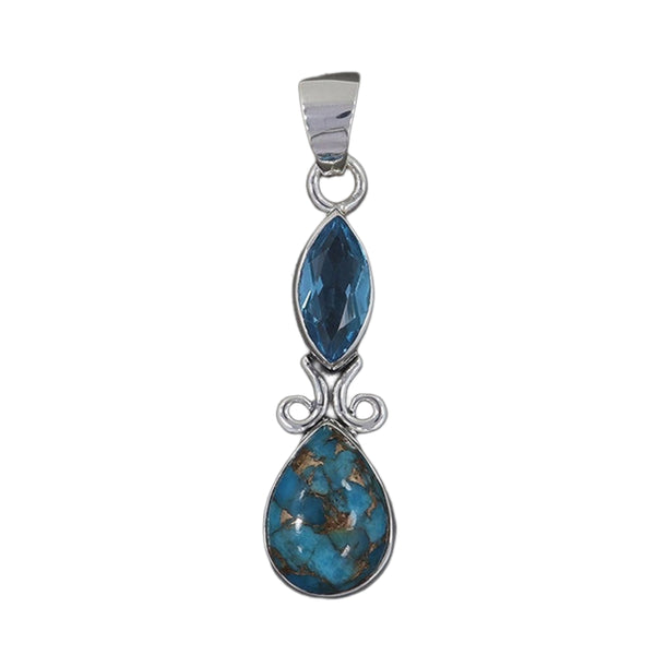 BLUE COPPER TURQUOISE PENDANT