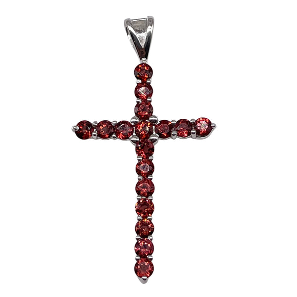 Garnet Cross Pendant