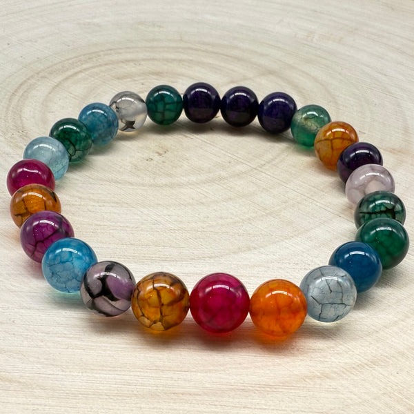 Dragon Veins Agate Stretch Bracelet 8mm