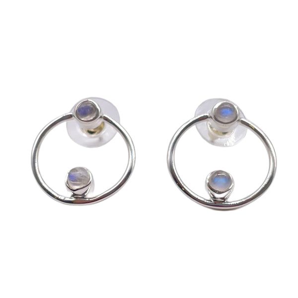 Rainbow moonstone studs