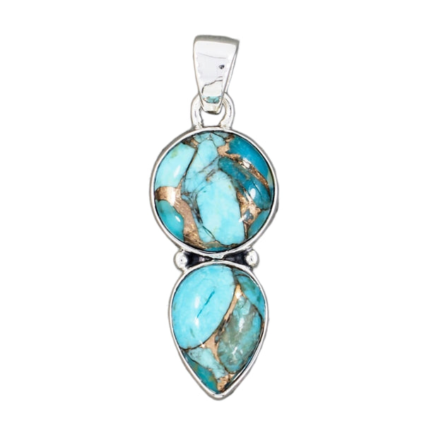 BLUE COPPER TURQUOISE PENDANT