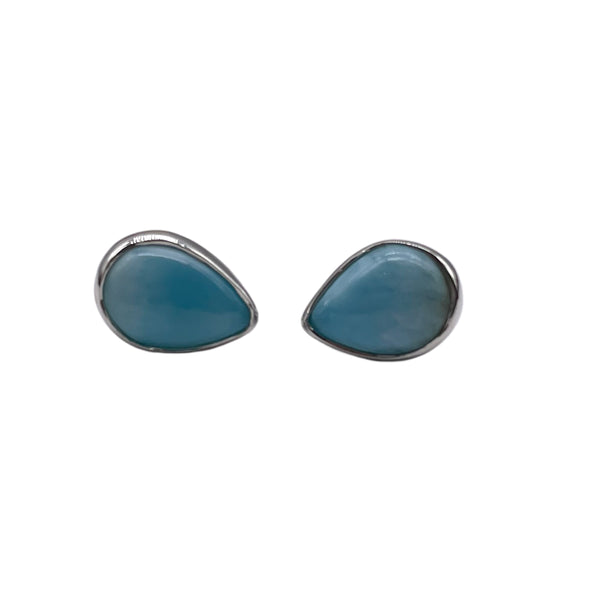 Larimar Teardrop Studs