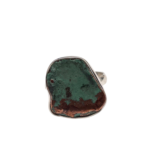 Green Copper Turquoise Ring