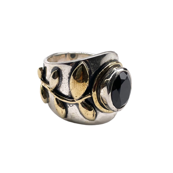 Two Toned Black Onyx Ring