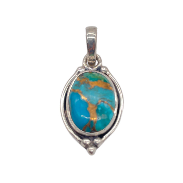 BLUE COPPER TURQUOISE PENDANT