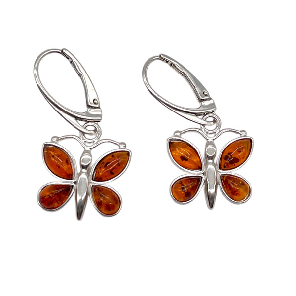 Baltic Amber Butterfly Earrings