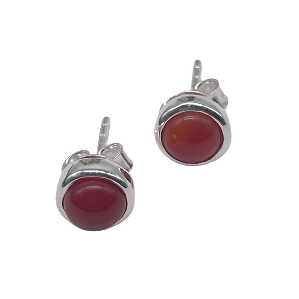 Carnelian Studs - Round