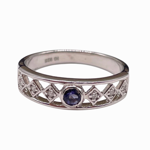 Iolite Diamond Ring