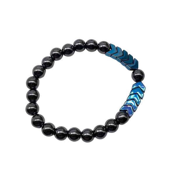 Hematite With Arrow 8mm stretchable beaded Bracelet