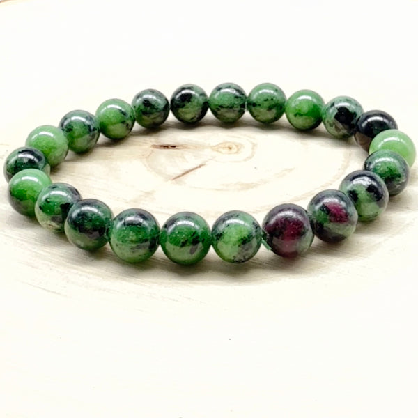 Ruby Zoisite Stretch Bracelet 8mm