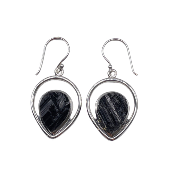 Black Tourmaline Dangle Earrings