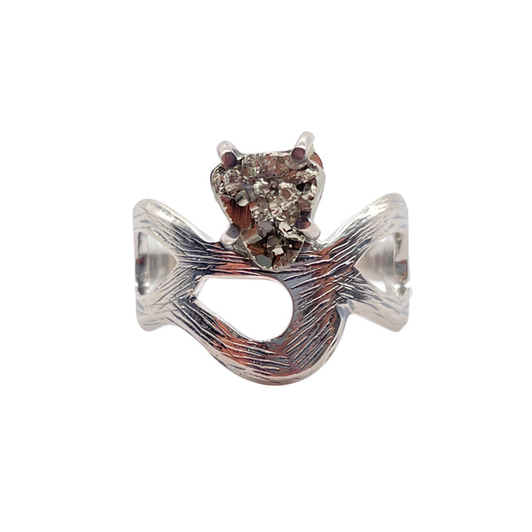 Pyrite Druzy Ring