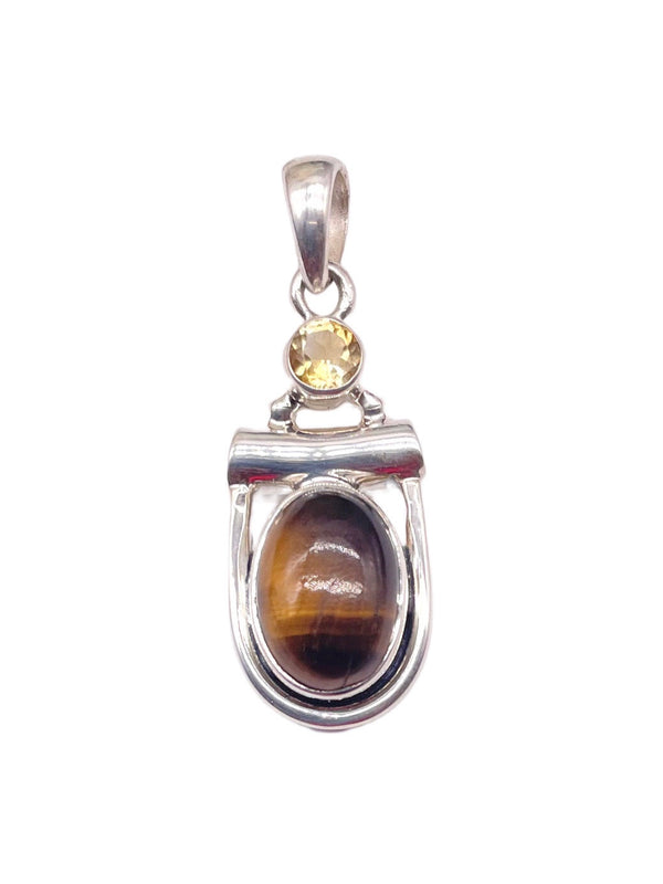 Tiger Eye, Citrine Pendant