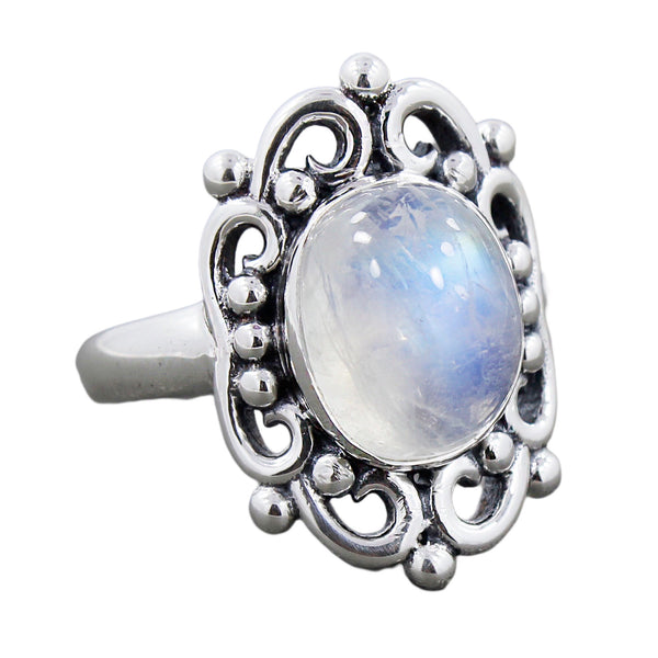 Rainbow Moonstone Ring