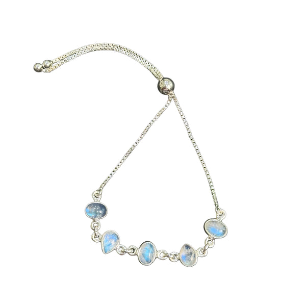 Rainbow Moon Stone Bolo Bracelet