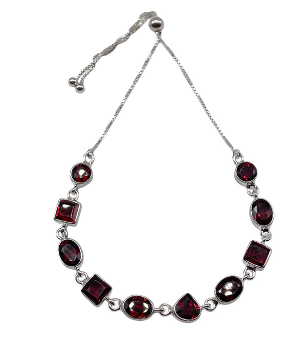 Garnet Bolo Bracelet