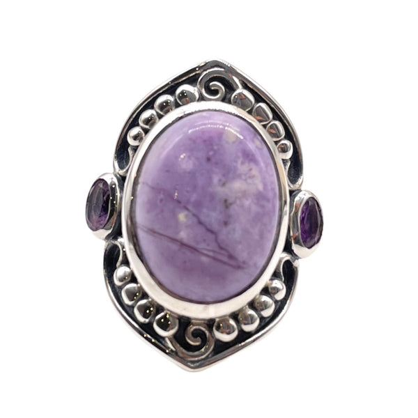 AMETHYST,MERADO OPAL RING