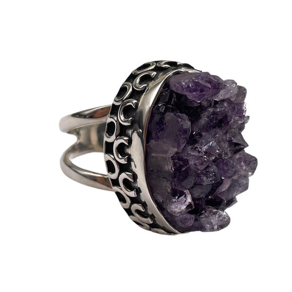 Amethyst Druzy Ring