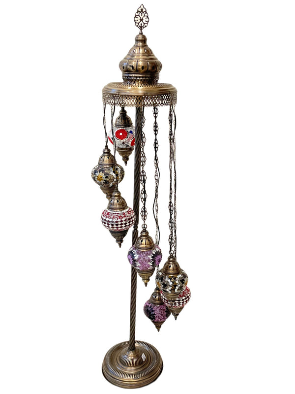 7 Globe Mosaic Floor Turkish Lamp small