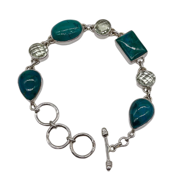 Chrysocolla with Green Amethyst Bracelet