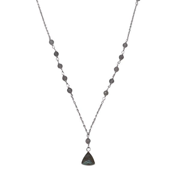 Labradorite Beaded Necklace -Triangle