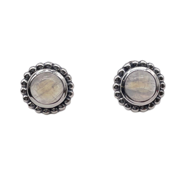 Rainbow Moonstone Studs