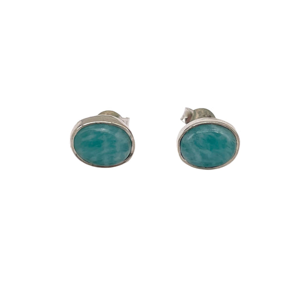 Chalcedony Studs oval