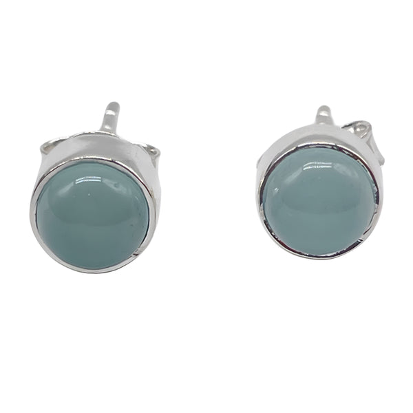 Aquamarine Studs - Round